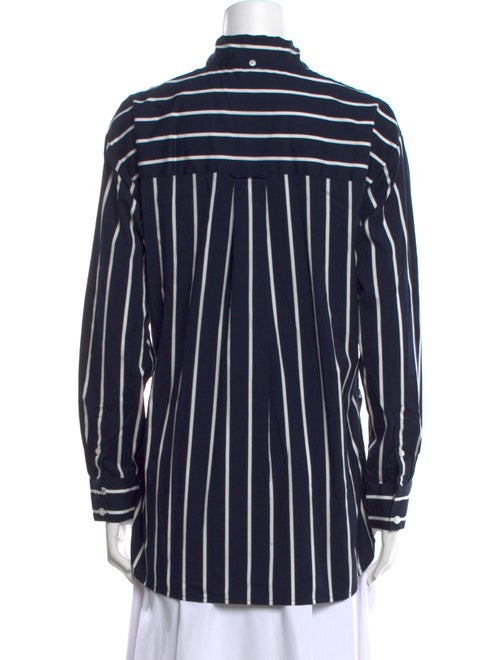 Veronica Beard Striped Long Sleeve Button-Up Top