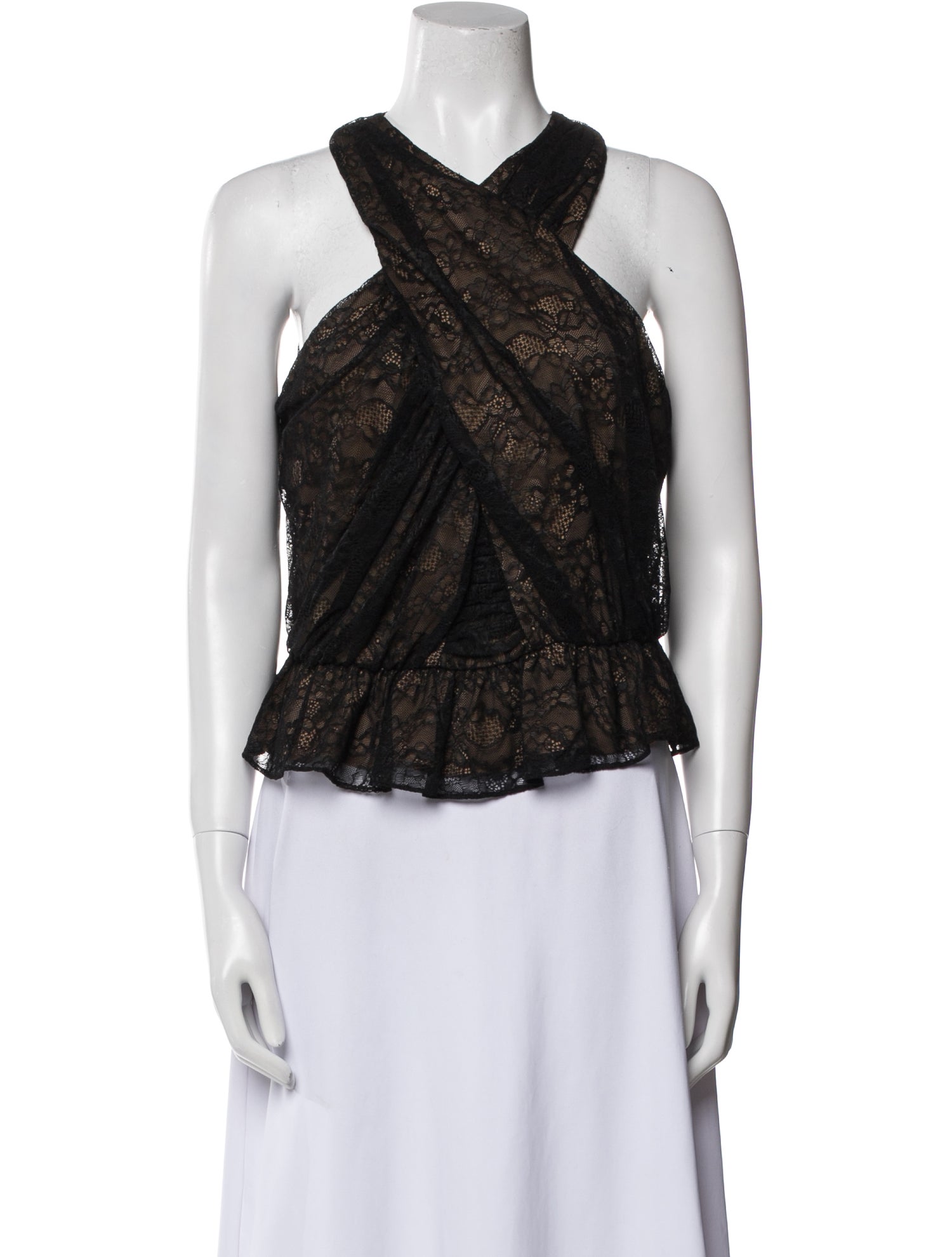 Veronica Beard Lace Pattern V-Neck Blouse w/ Tags