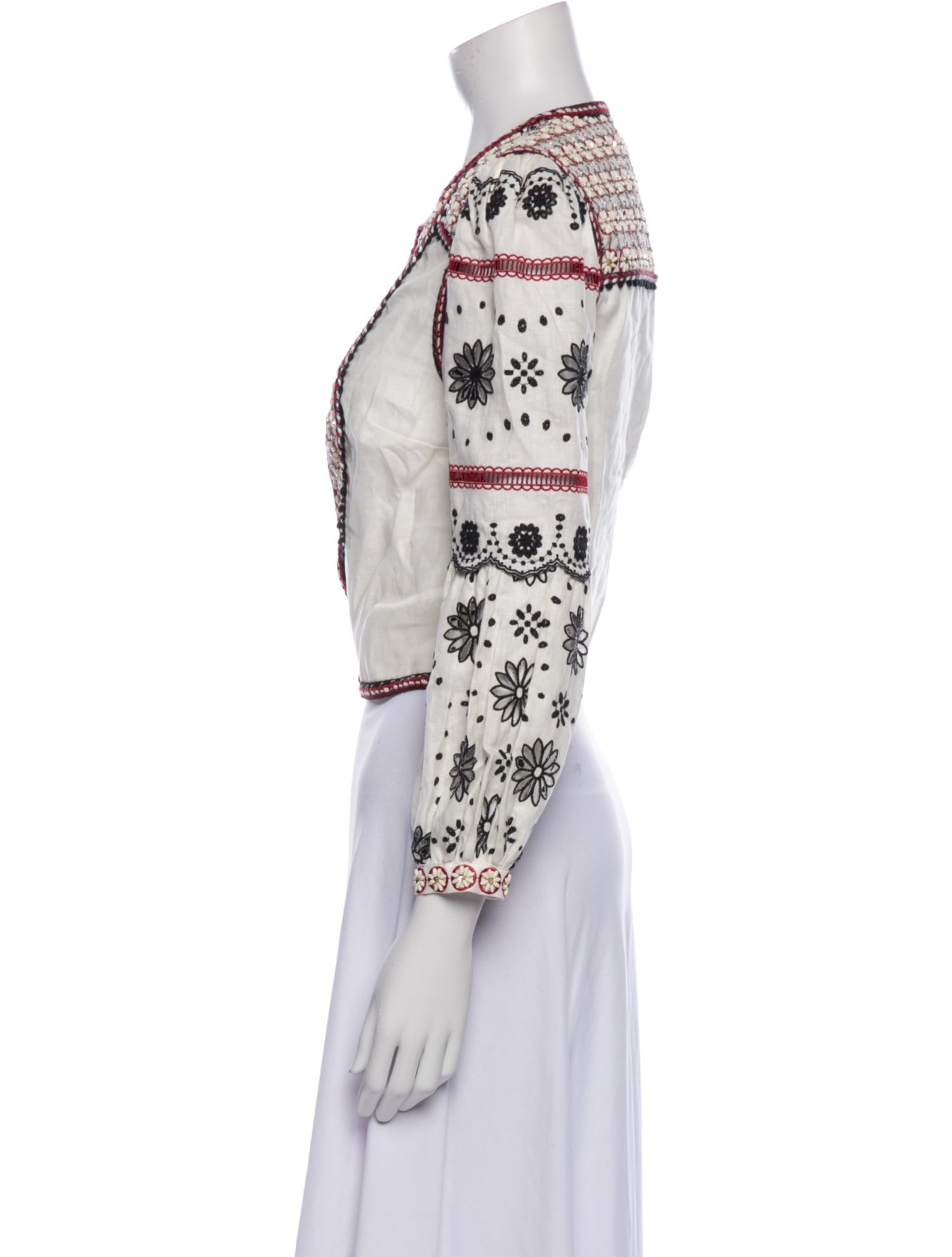 Veronica Beard Linen Printed Evening Jacket