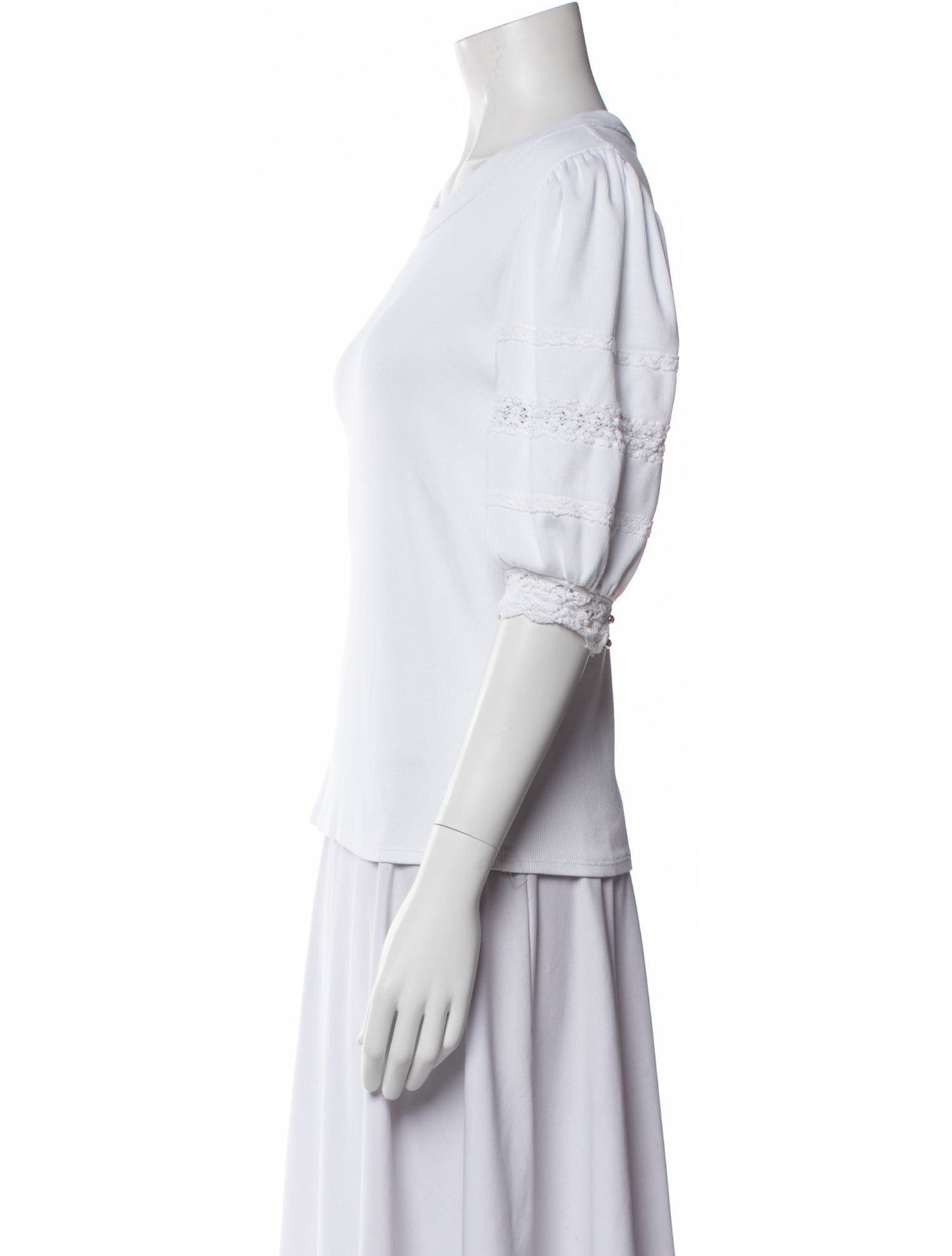 Veronica Beard Crew Neck Three-Quarter Sleeve T-Shirt