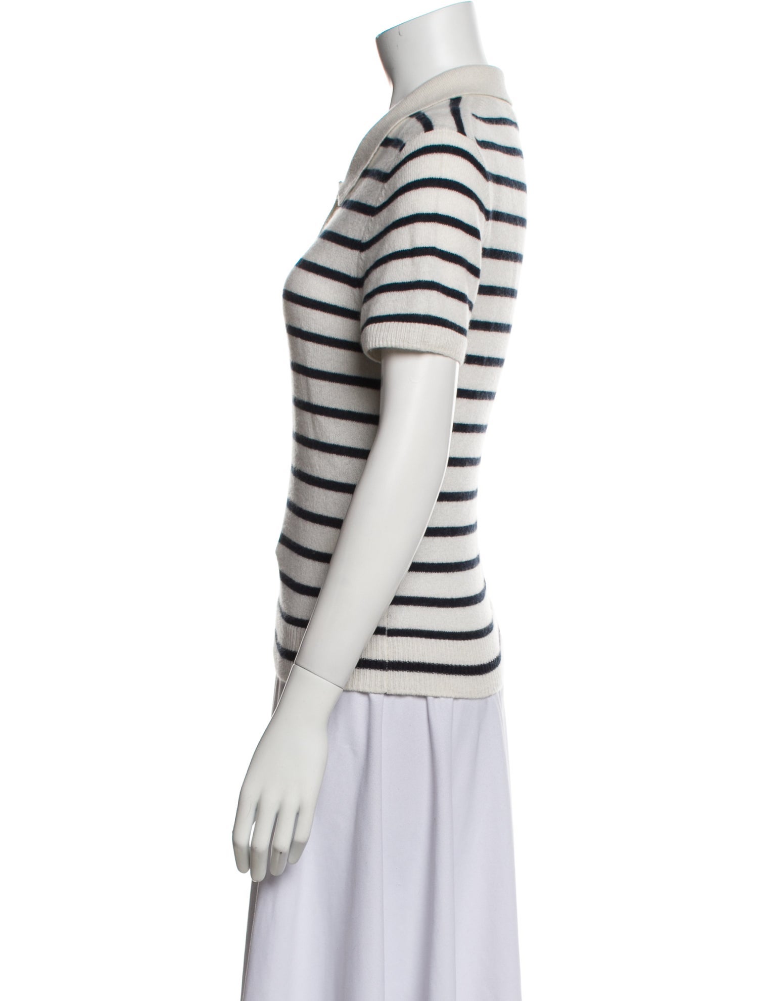 Veronica Beard Cashmere Striped Polo