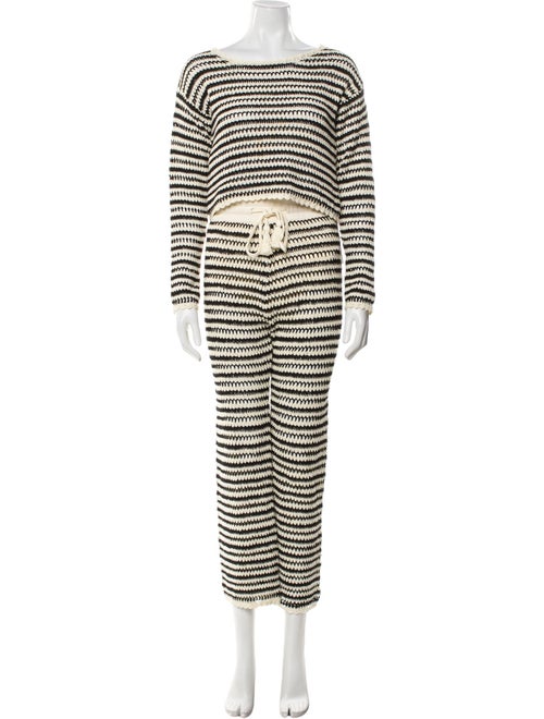 Veronica Beard Striped Scalloped Accent Pant Set