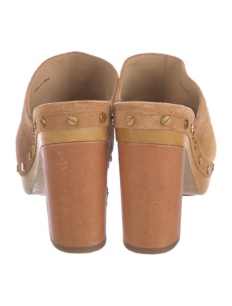 Veronica Beard Suede Studded Accents Mules