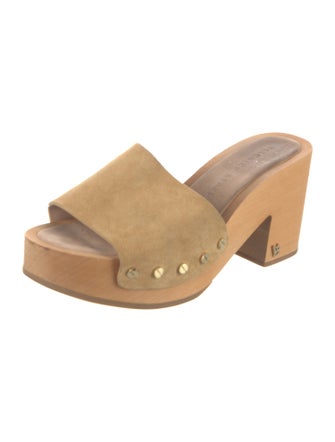 Veronica Beard Suede Studded Accents Slides