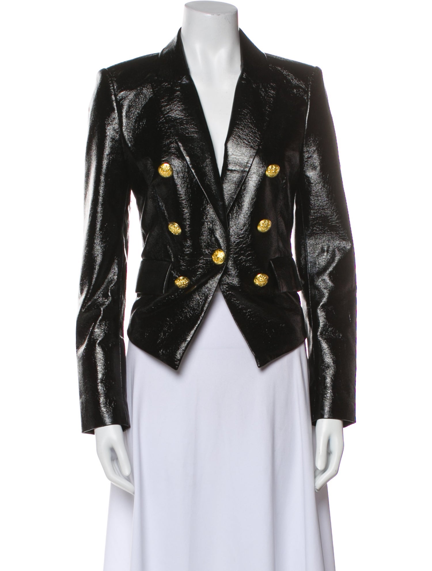 Veronica Beard Faux Leather Printed Evening Jacket