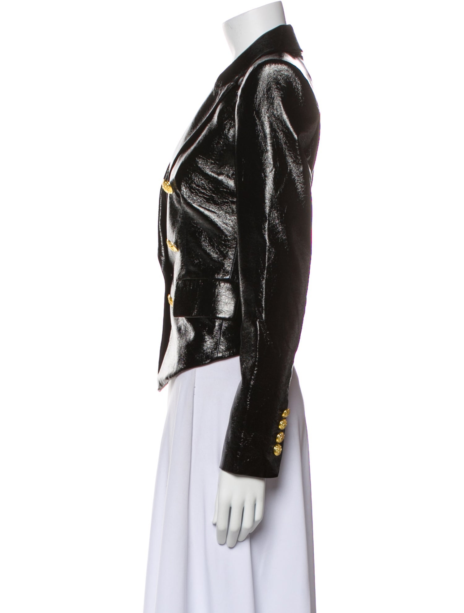 Veronica Beard Faux Leather Printed Evening Jacket