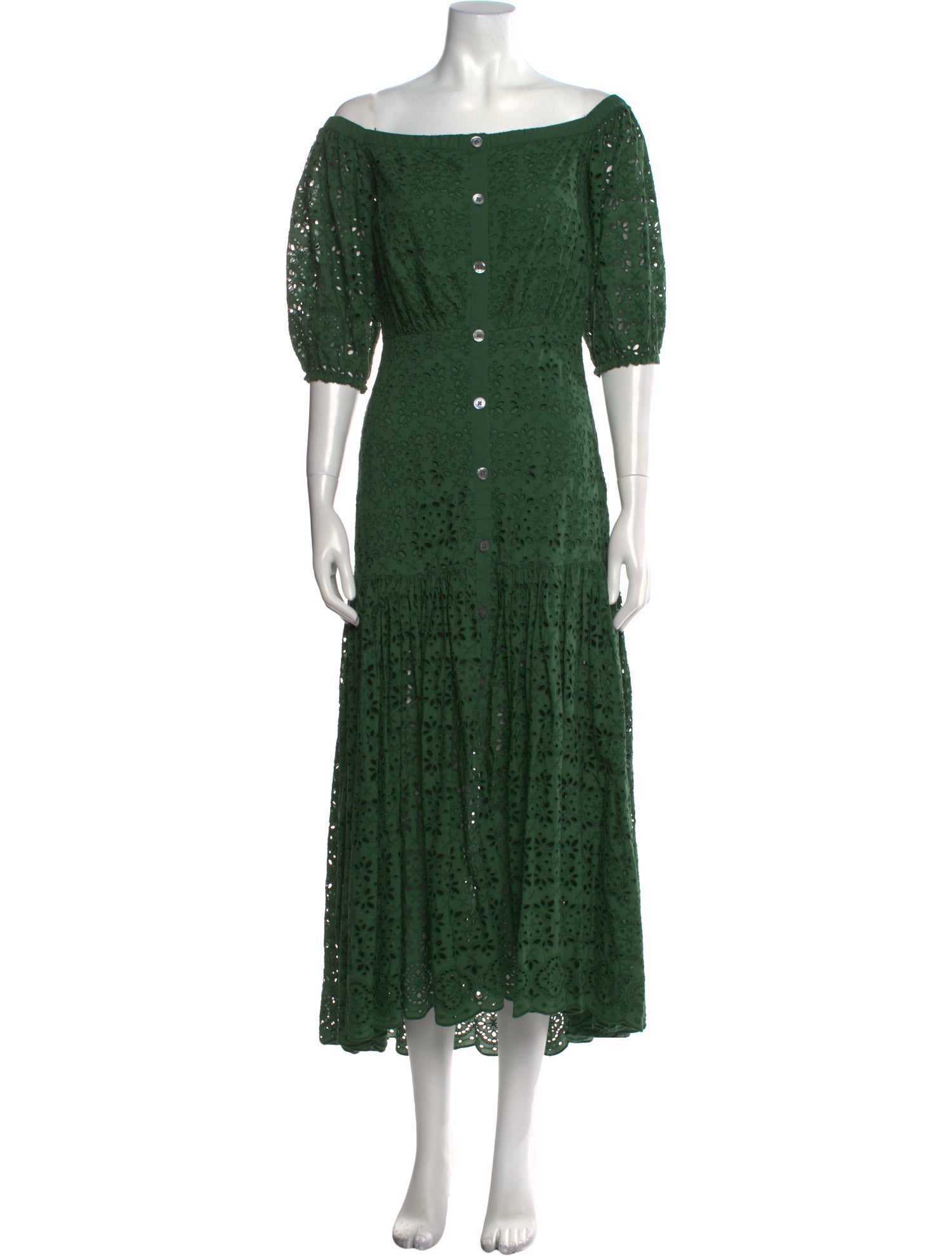 Veronica Beard Off-The-Shoulder Long Dress