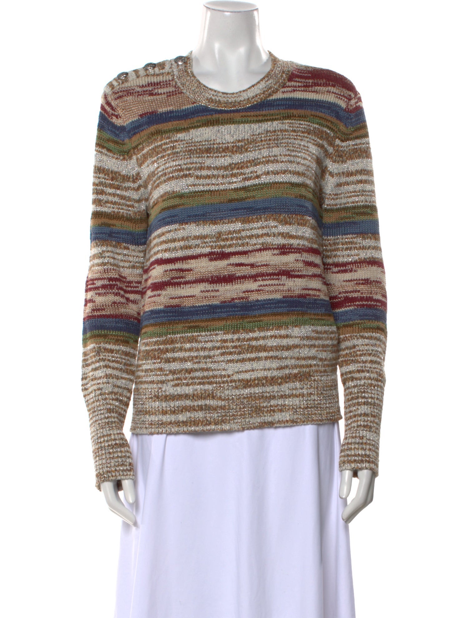 Veronica Beard Striped Crew Neck Sweater