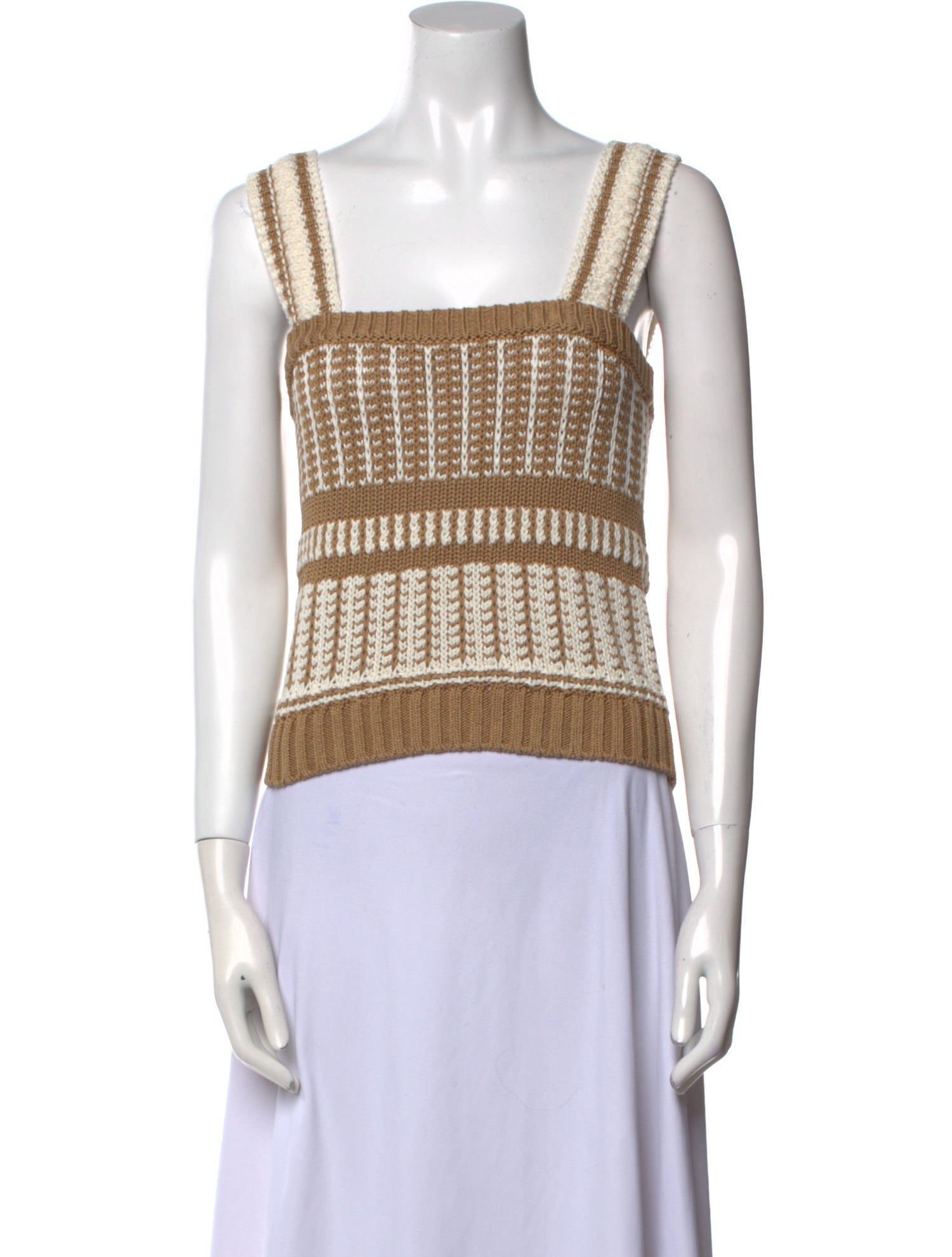 Veronica Beard Striped Square Neckline Crop Top w/ Tags