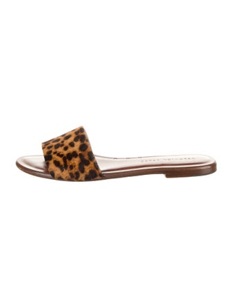 Veronica Beard Ponyhair Animal Print Slides