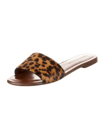 Veronica Beard Ponyhair Animal Print Slides
