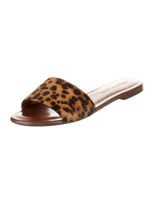 Veronica Beard Ponyhair Animal Print Slides