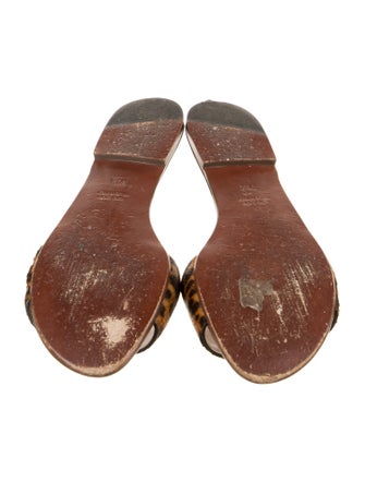 Veronica Beard Ponyhair Animal Print Slides