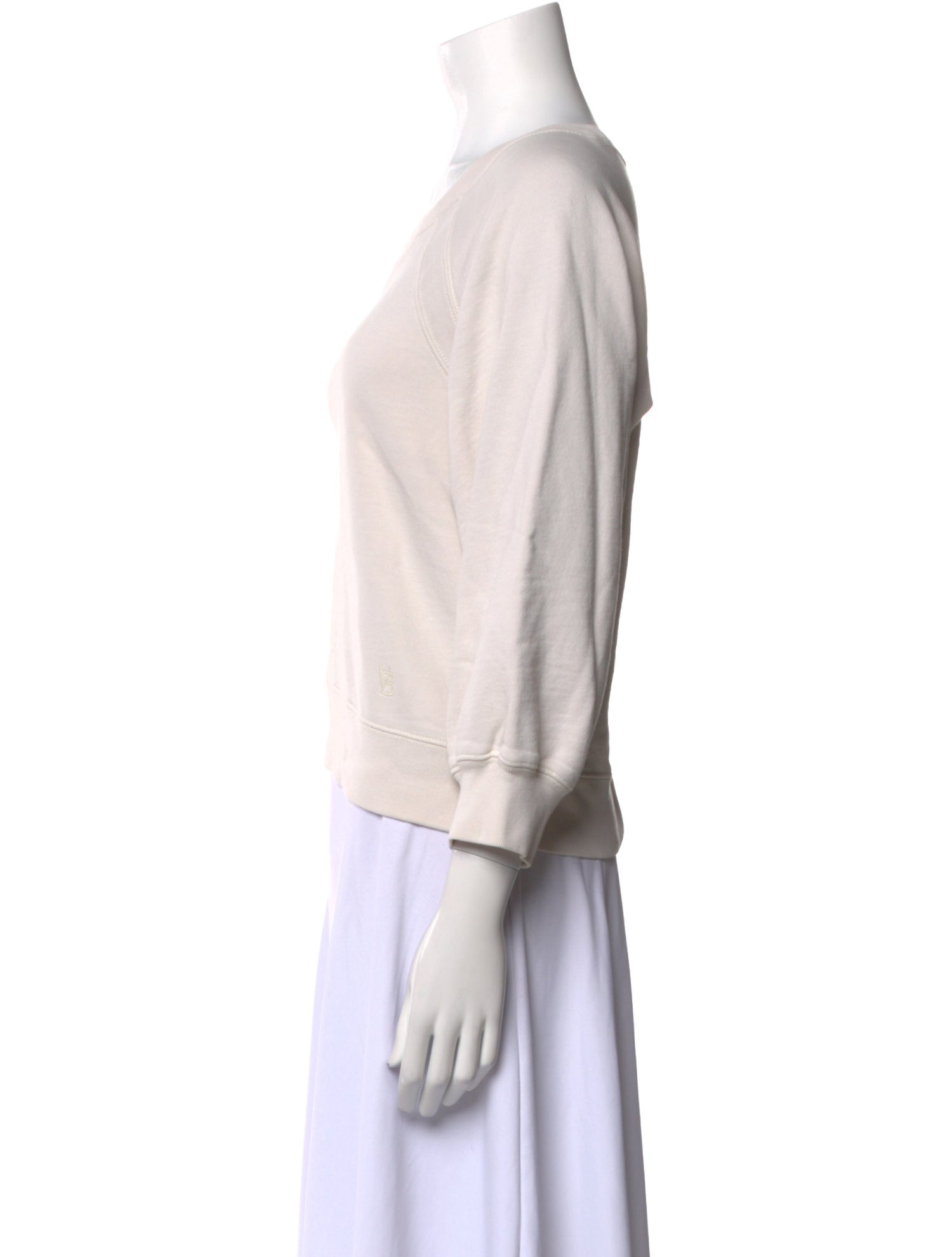 Veronica Beard Scoop Neck Three-Quarter Sleeve Sweatshirt