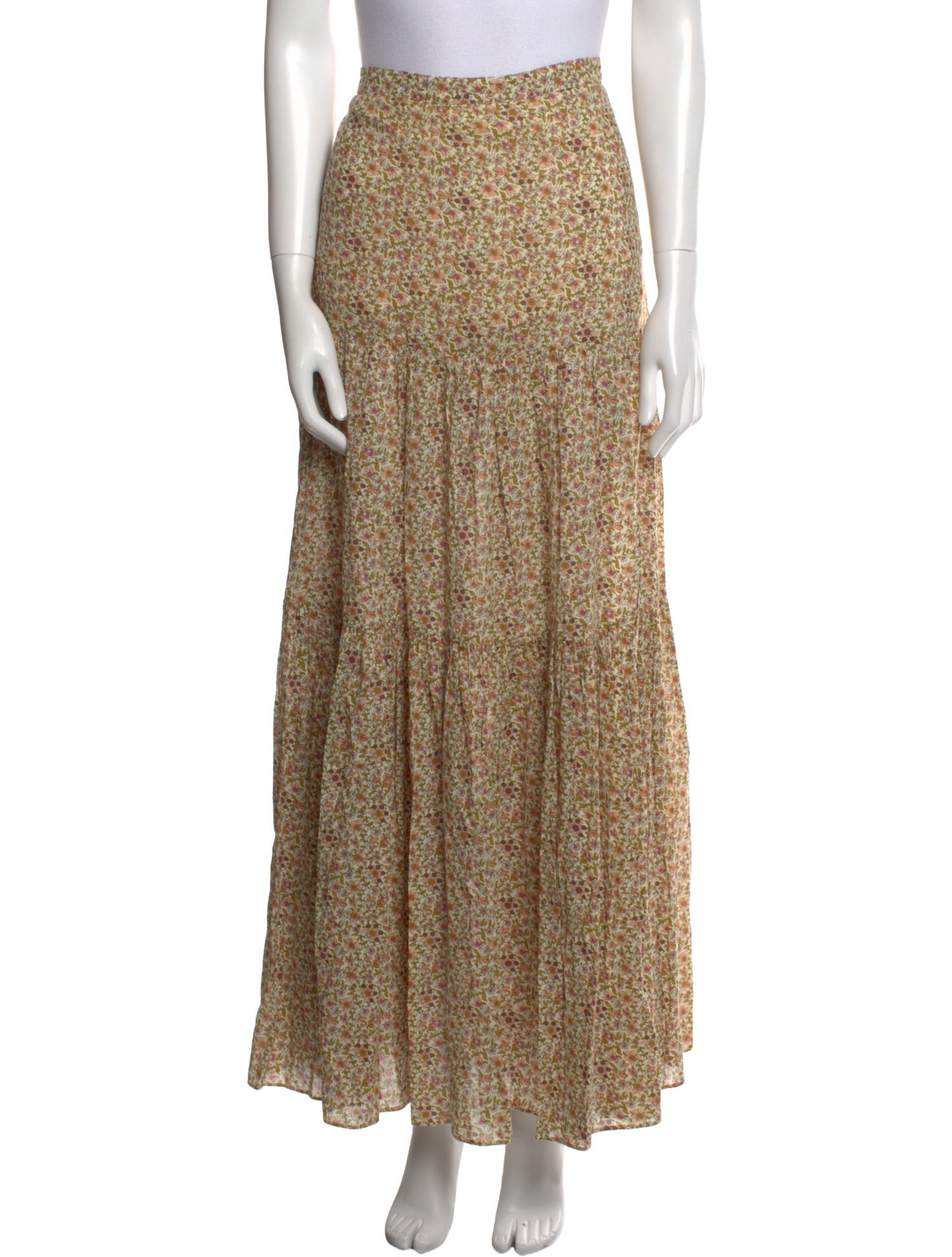 Veronica Beard Floral Print Long Skirt