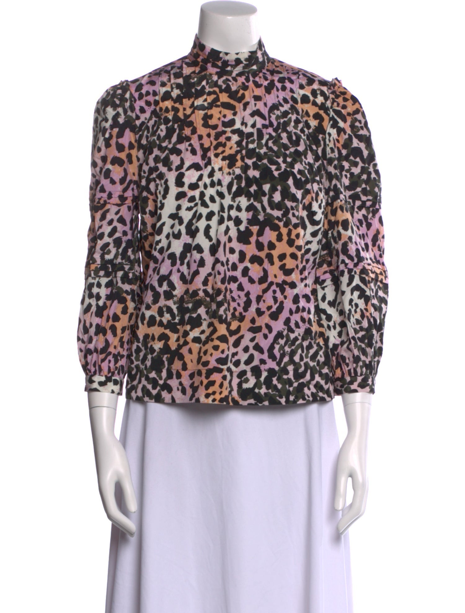 Veronica Beard Silk Animal Print Blouse