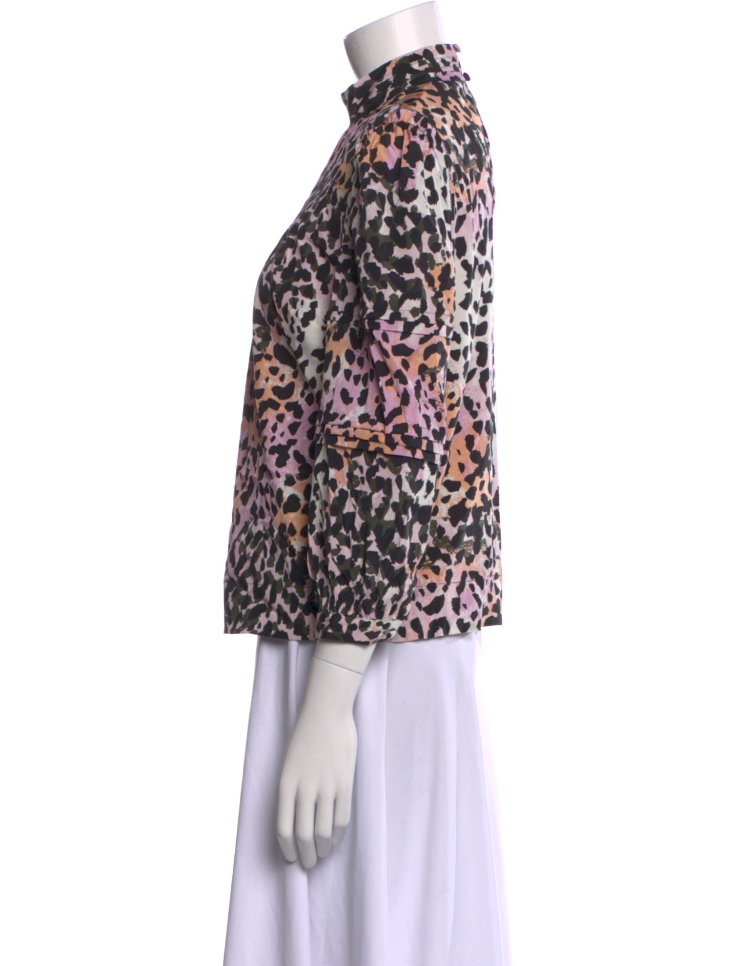 Veronica Beard Silk Animal Print Blouse