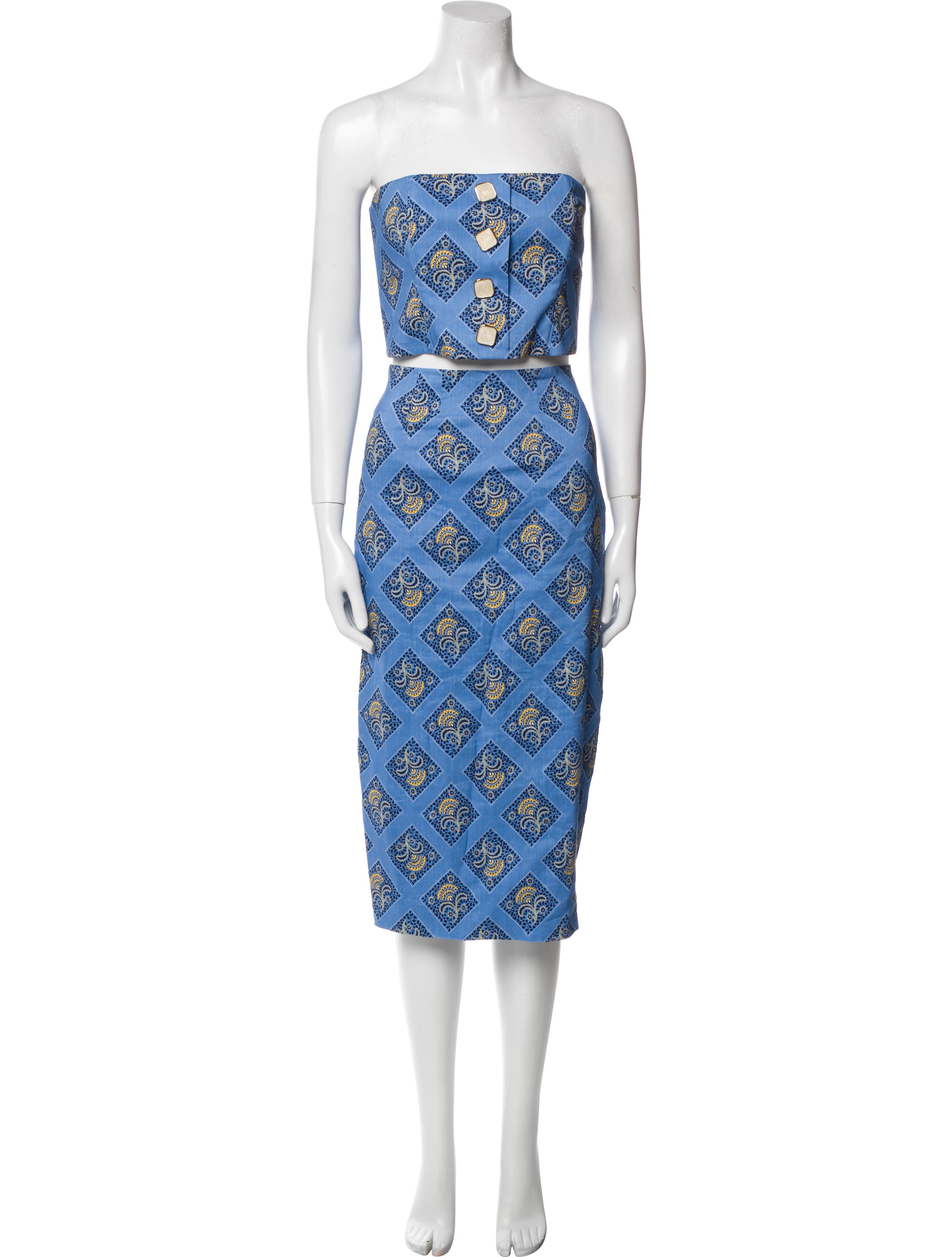 Veronica Beard Linen Printed Skirt Set