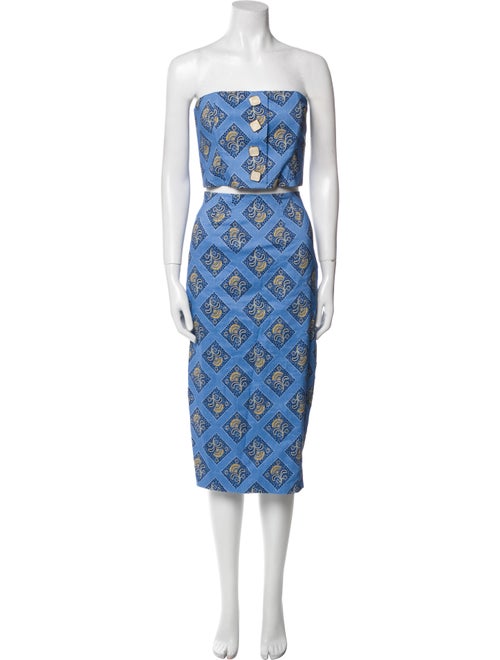 Veronica Beard Linen Printed Skirt Set