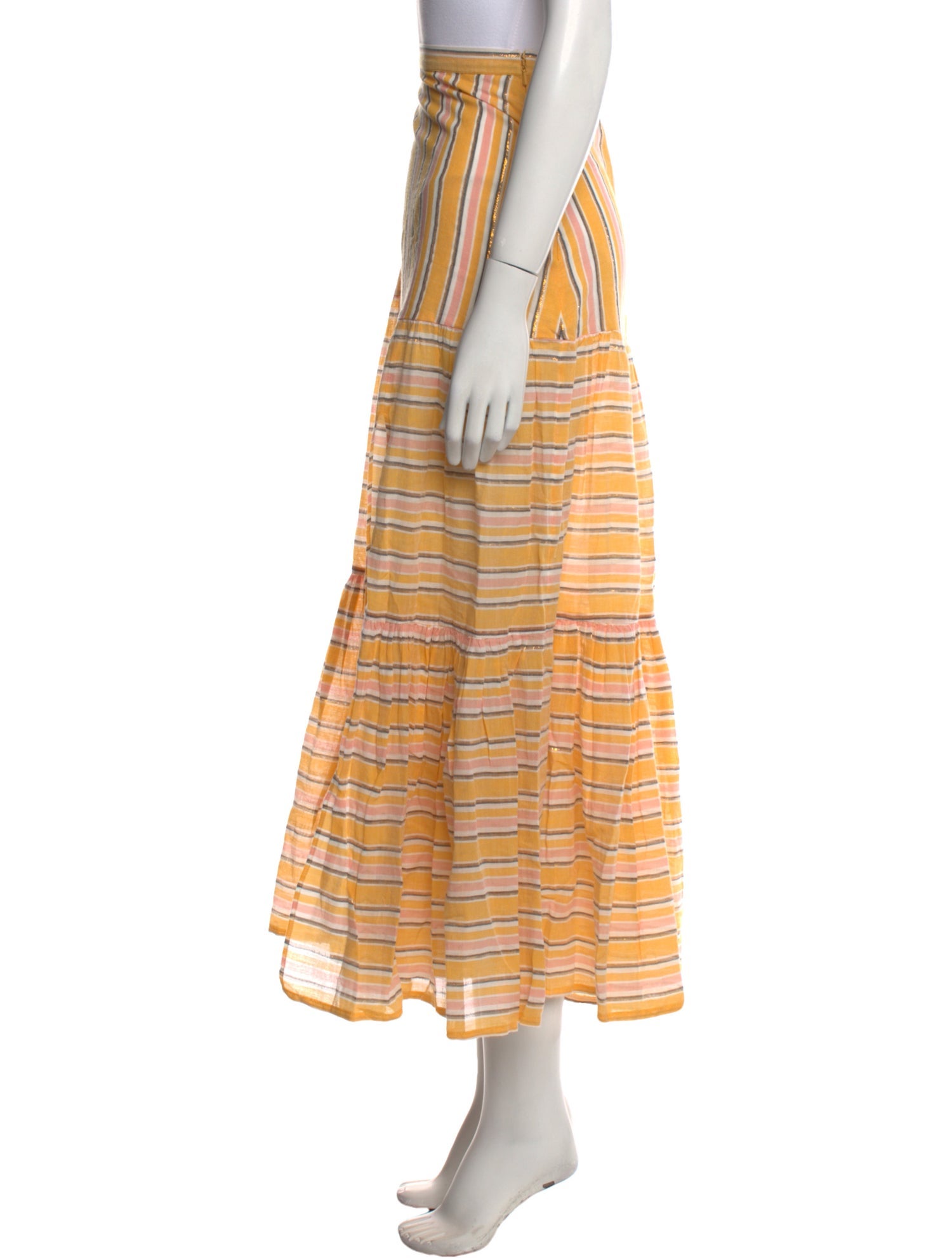 Veronica Beard Striped Midi Length Skirt