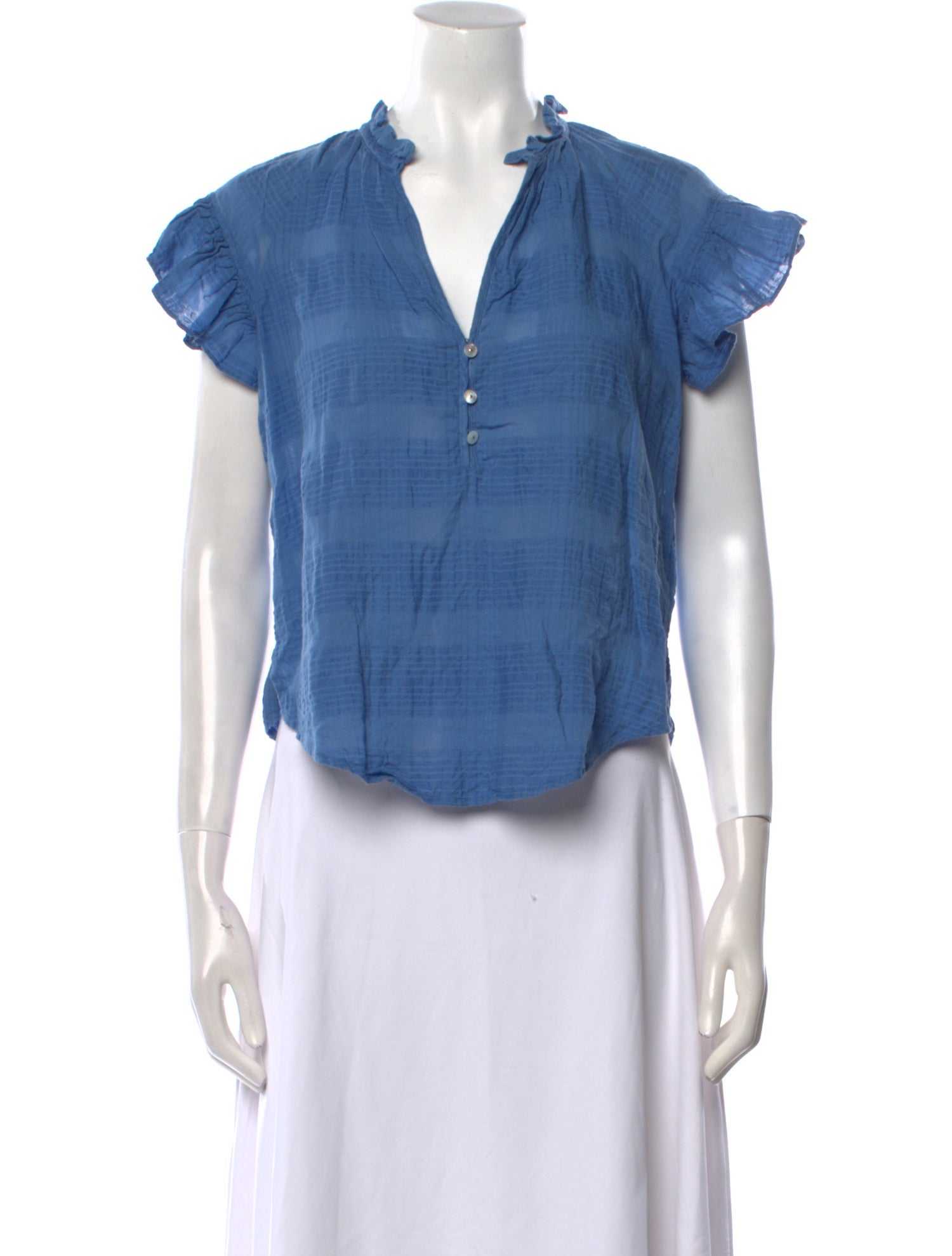 Veronica Beard Striped V-Neck Polo