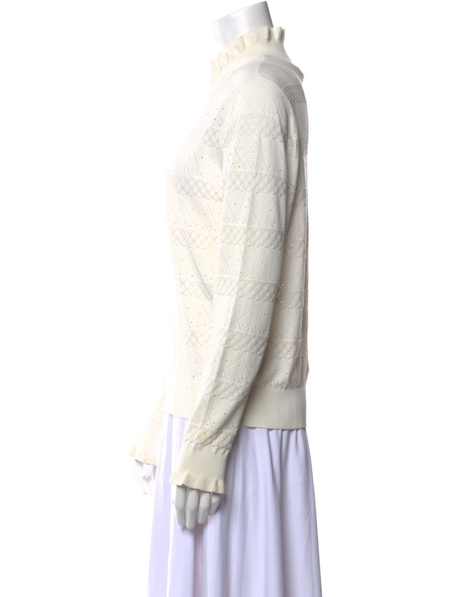 Veronica Beard Striped Mock Neck Sweatshirt