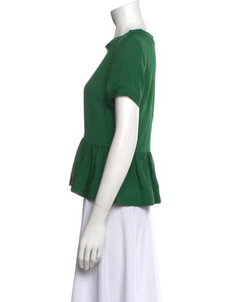 Veronica Beard Silk Crew Neck Top