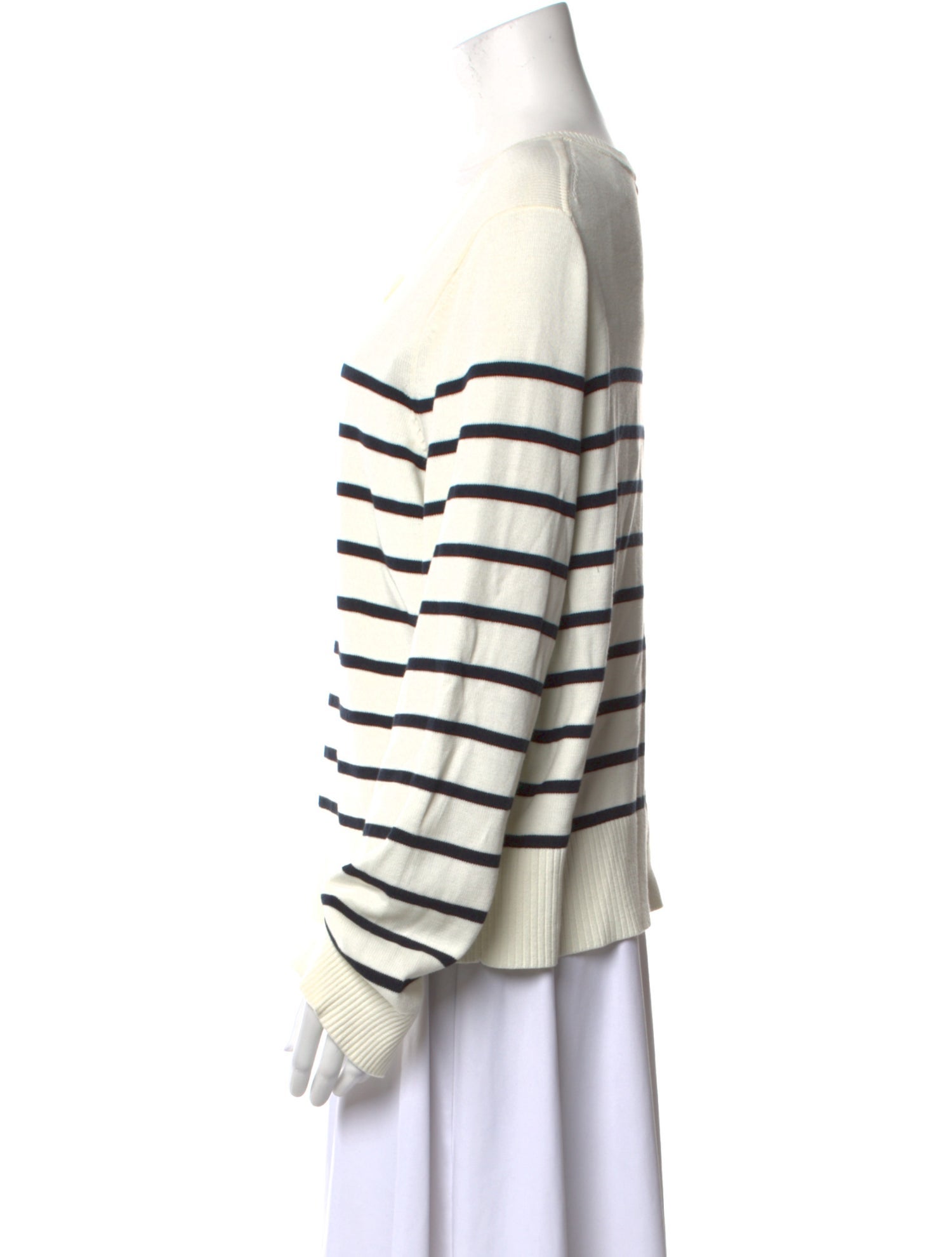 Veronica Beard Striped Scoop Neck Sweater