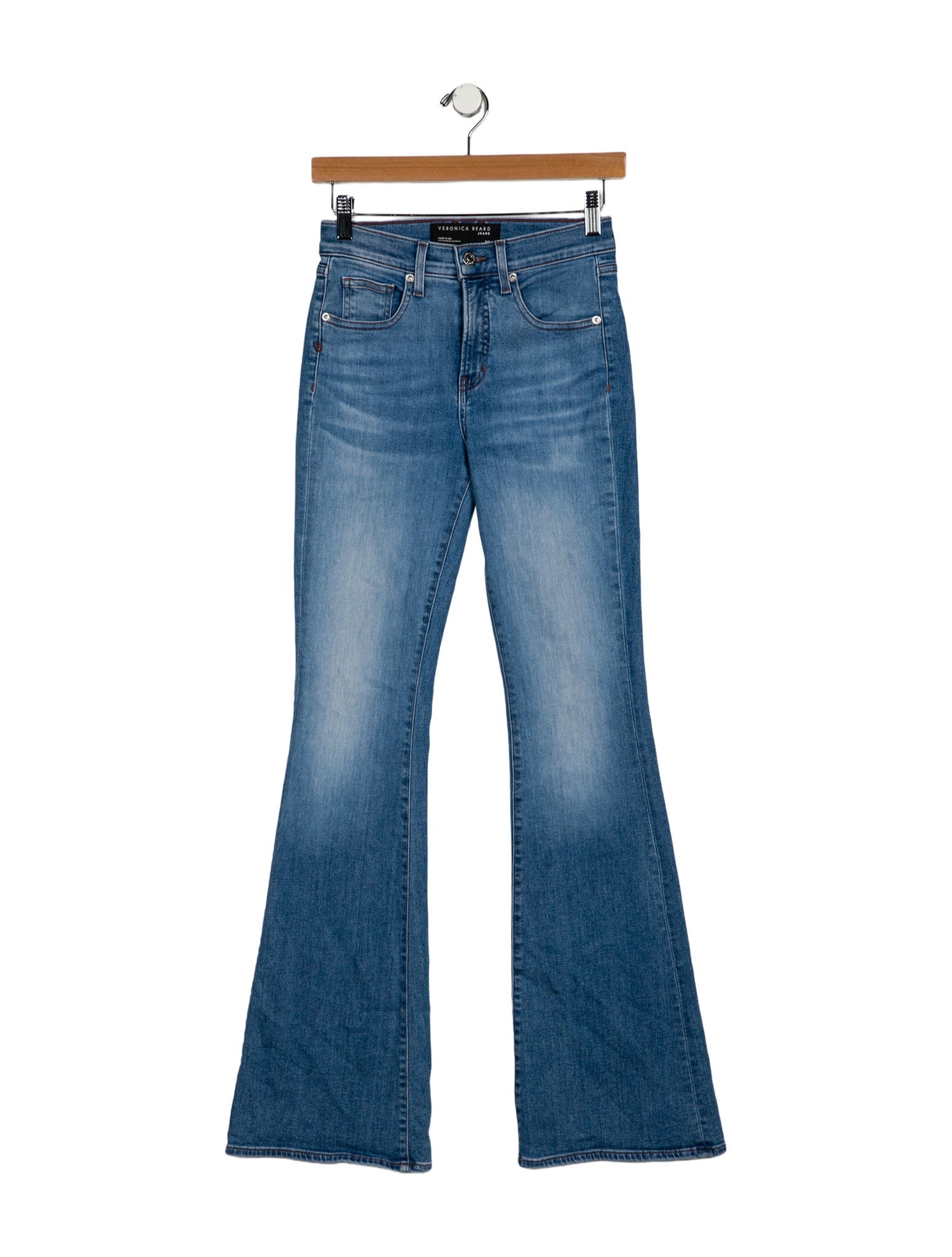 Veronica Beard Mid-Rise Wide Leg Jeans