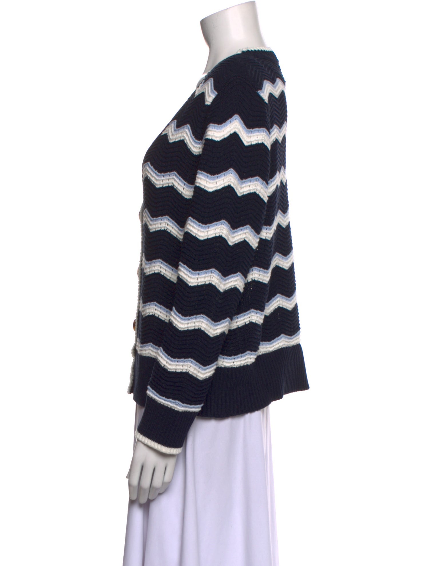 Veronica Beard Striped V-Neck Sweater