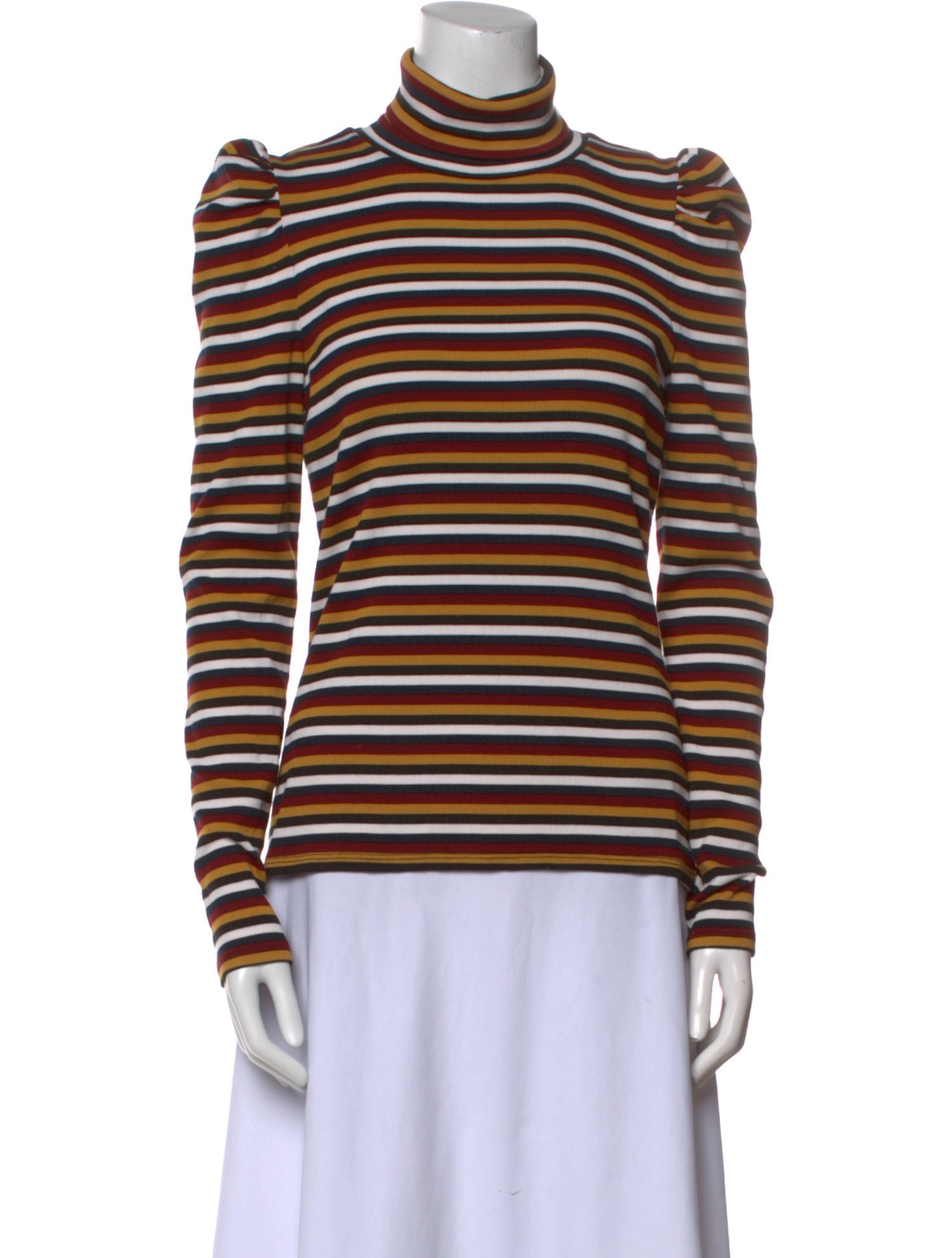 Veronica Beard Striped Turtleneck Top