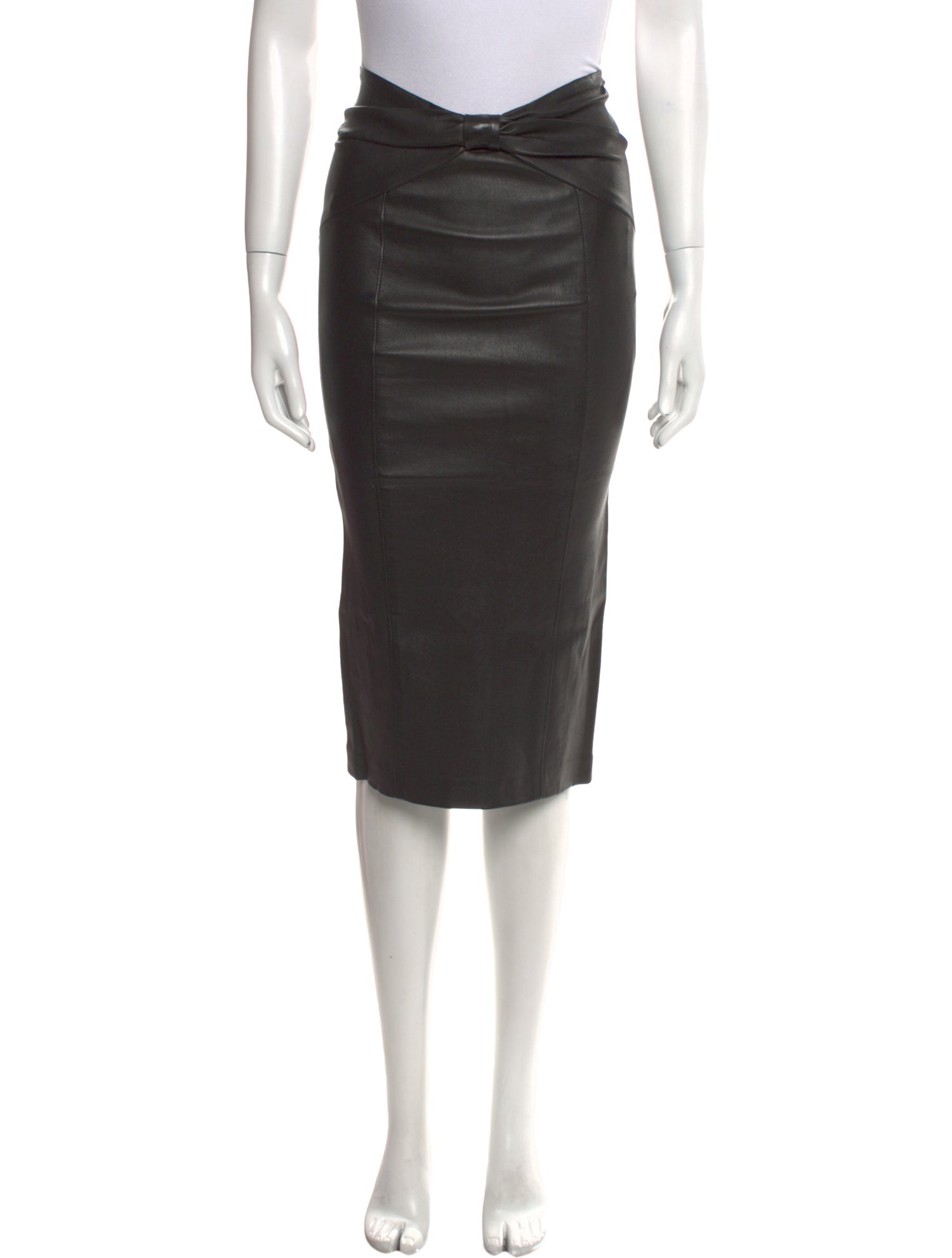 Veronica Beard Leather Knee-Length Skirt