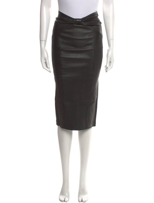 Veronica Beard Leather Knee-Length Skirt