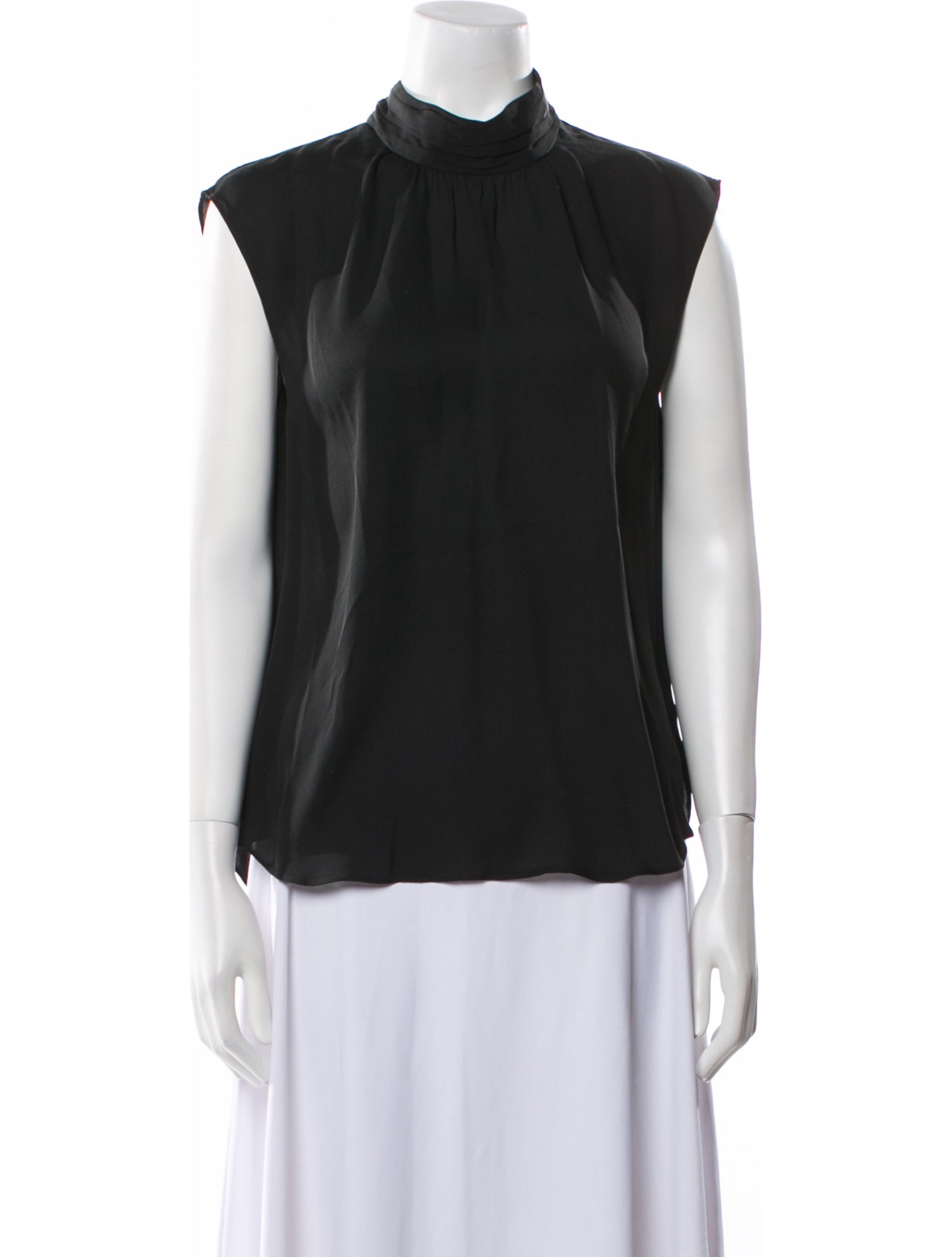 Veronica Beard Silk Mock Neck Top