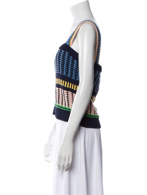 Veronica Beard Patterned Square Neckline Crop Top