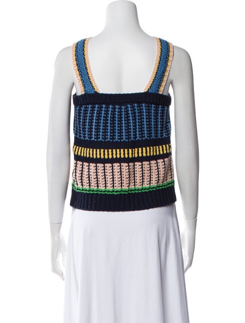 Veronica Beard Patterned Square Neckline Crop Top