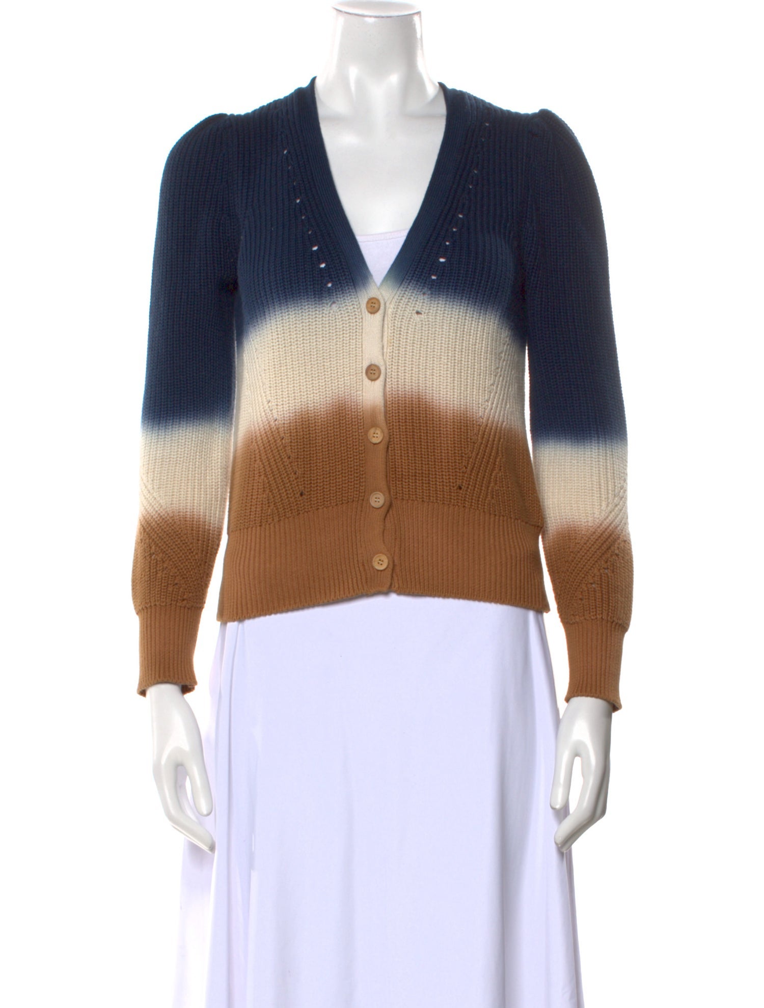 Veronica Beard Striped V-Neck Sweater