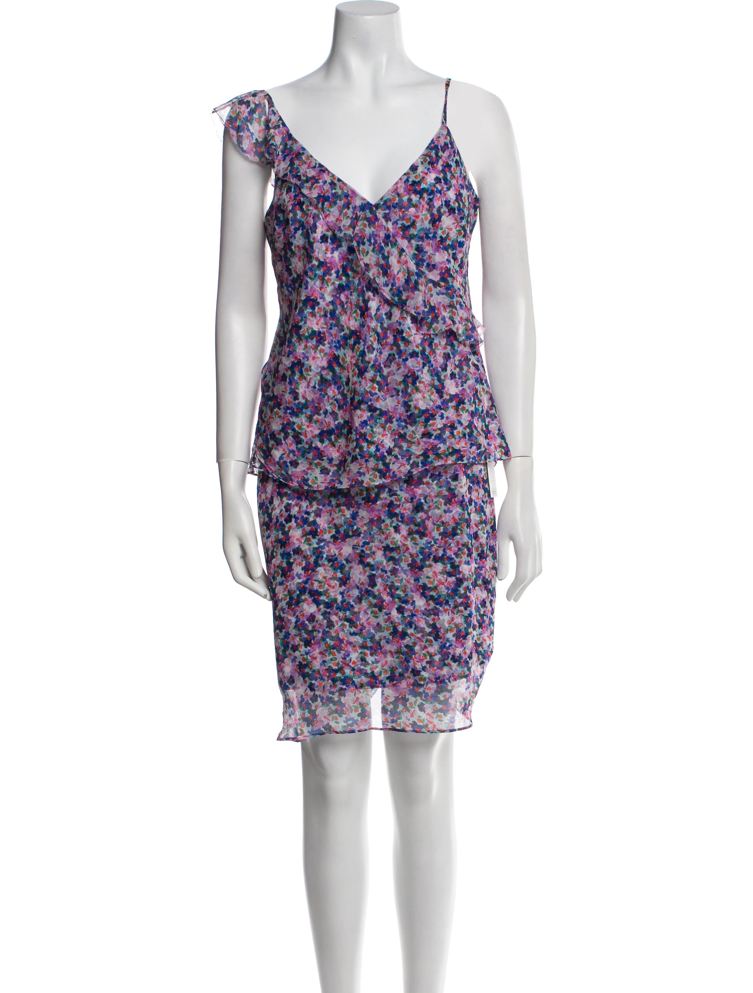 Veronica Beard Silk Floral Print Skirt