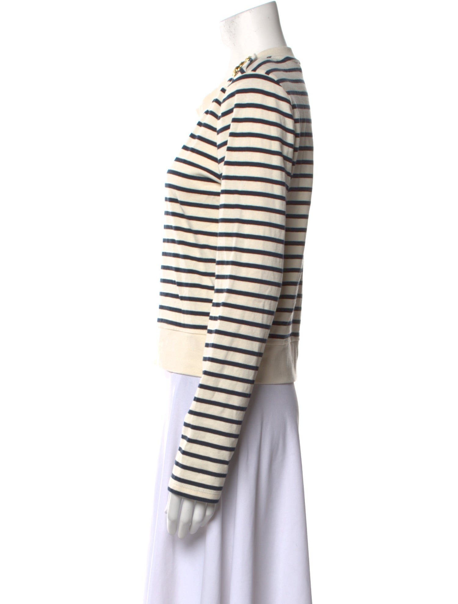 Veronica Beard Striped Crew Neck Sweatshirt