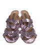Veronica Beard Leather Animal Print Slides