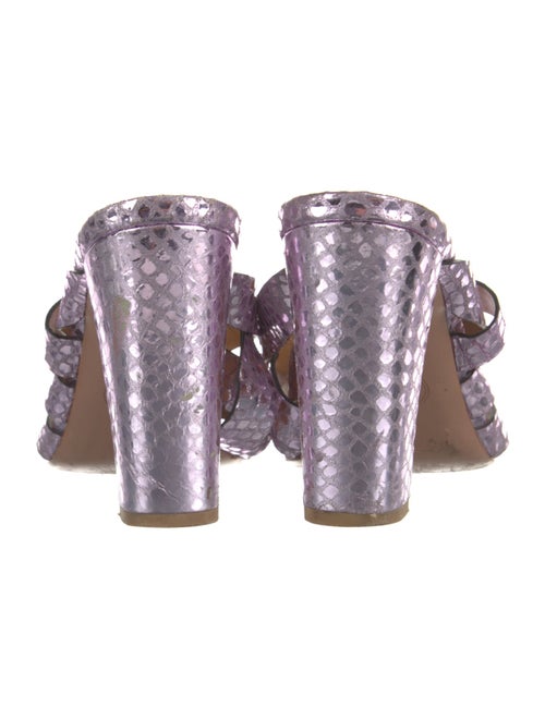 Veronica Beard Leather Animal Print Slides