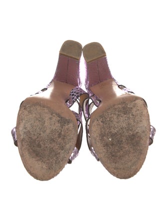 Veronica Beard Leather Animal Print Slides