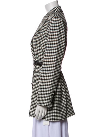 Veronica Beard Houndstooth Print Peacoat