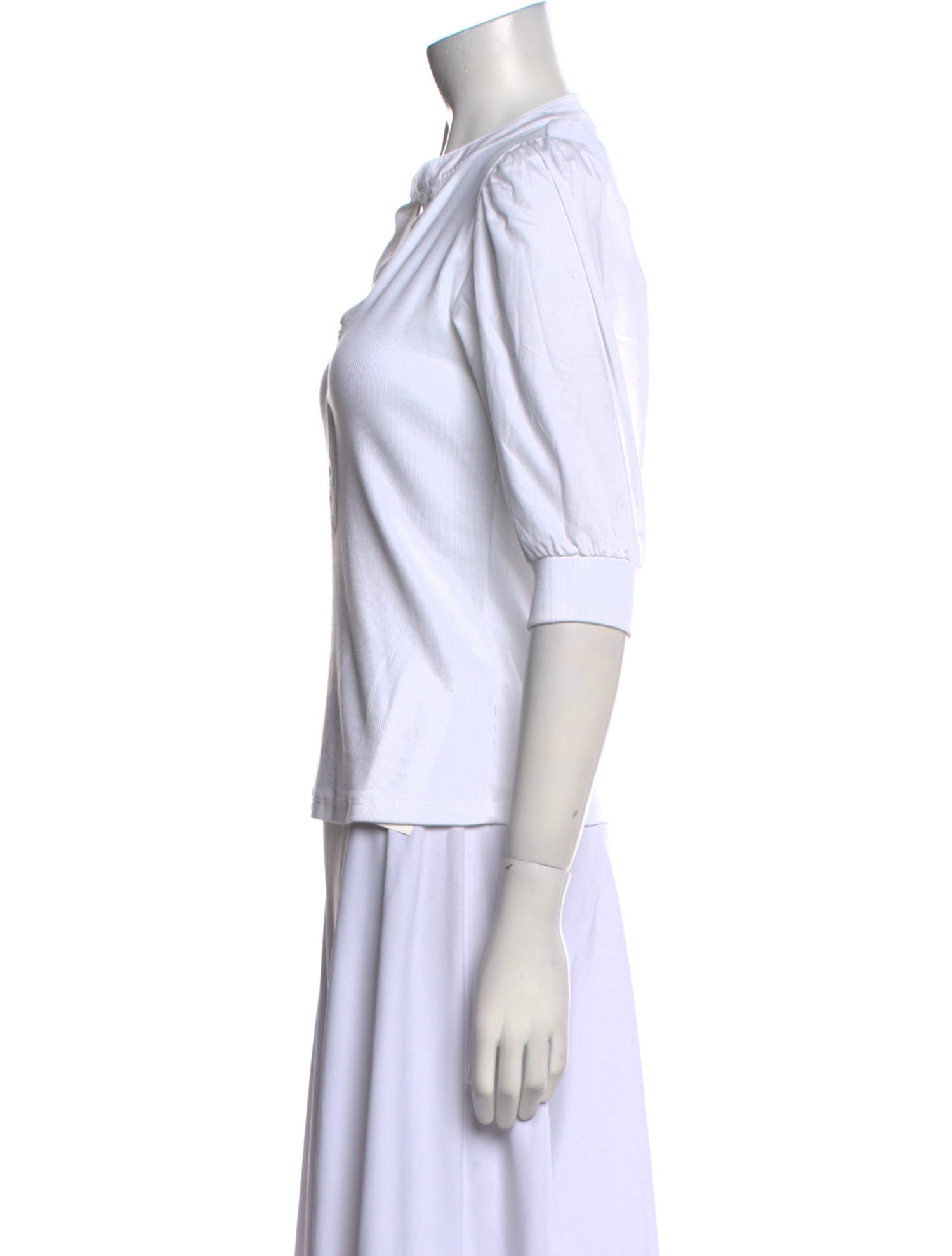 Veronica Beard V-Neck Three-Quarter Sleeve Polo