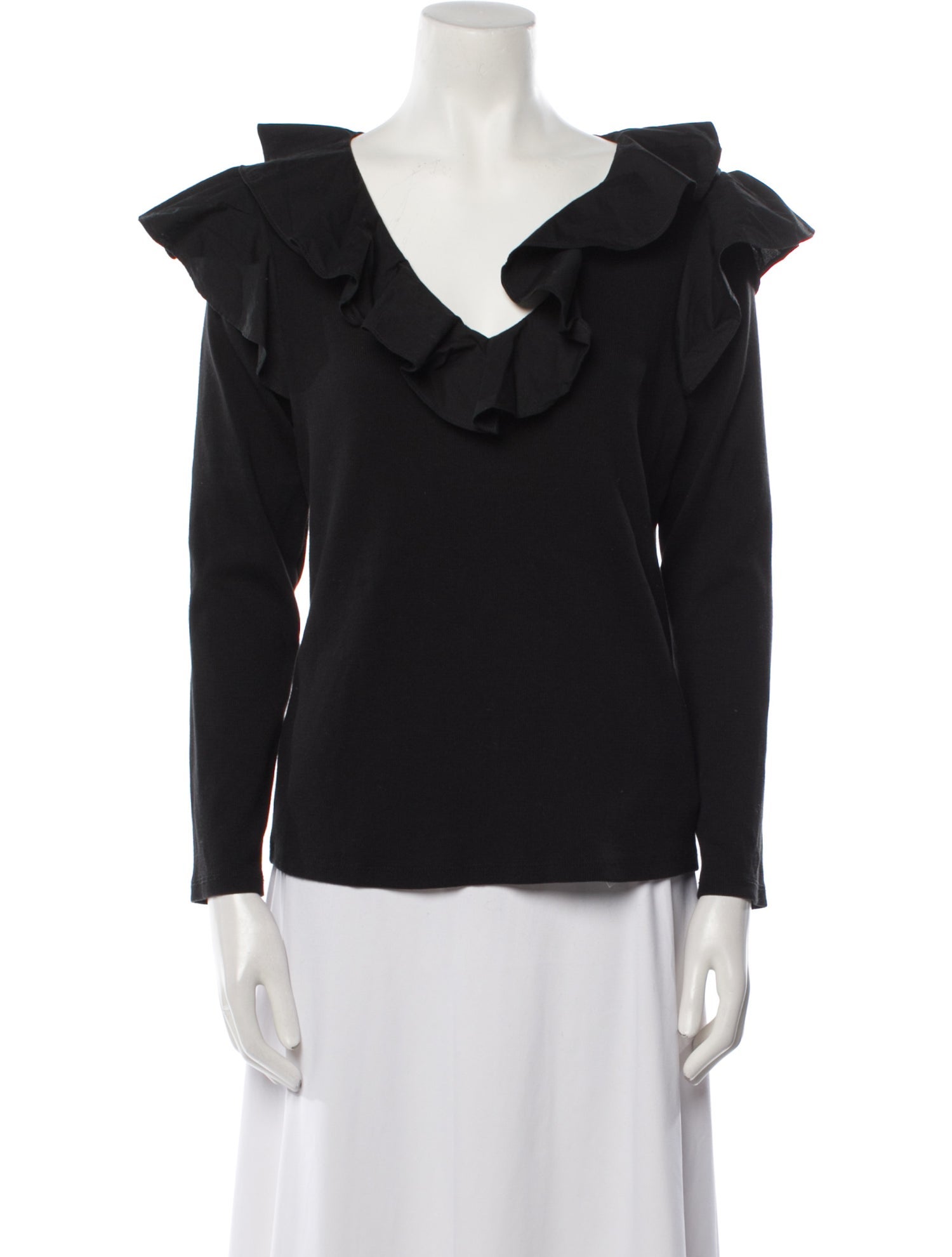 Veronica Beard V-Neck Long Sleeve Top