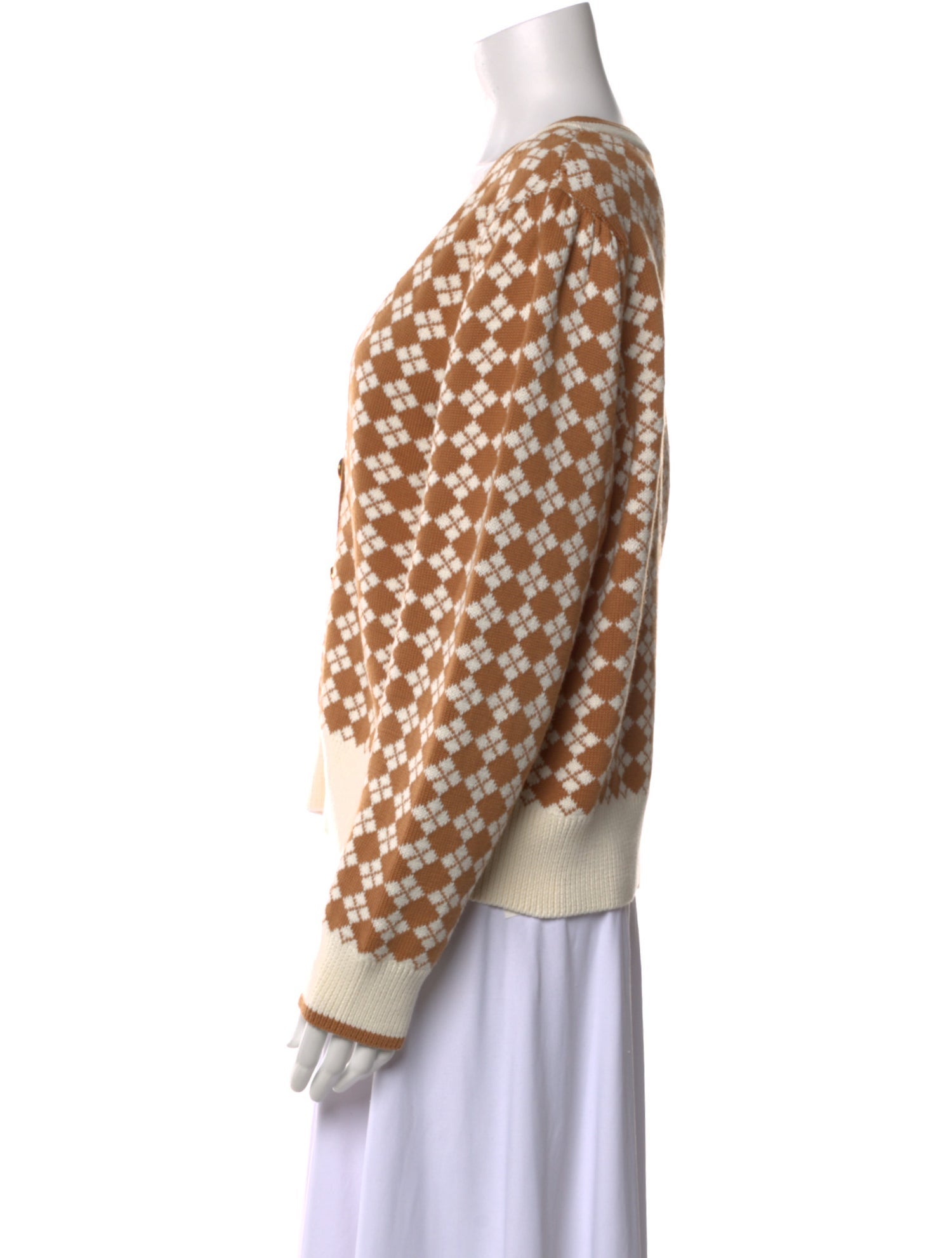 Veronica Beard Printed V-Neck Sweater