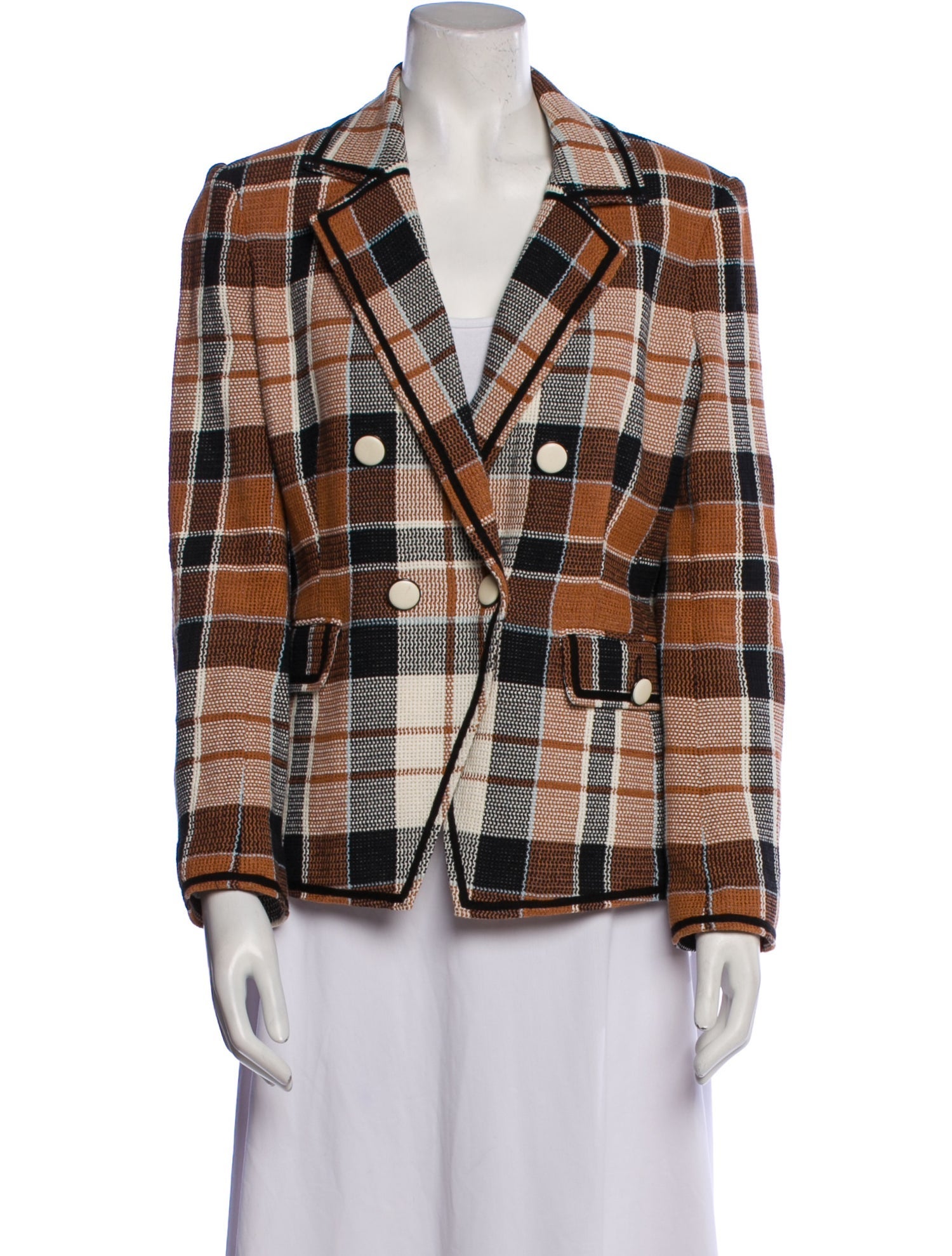 Veronica Beard Plaid Print Blazer