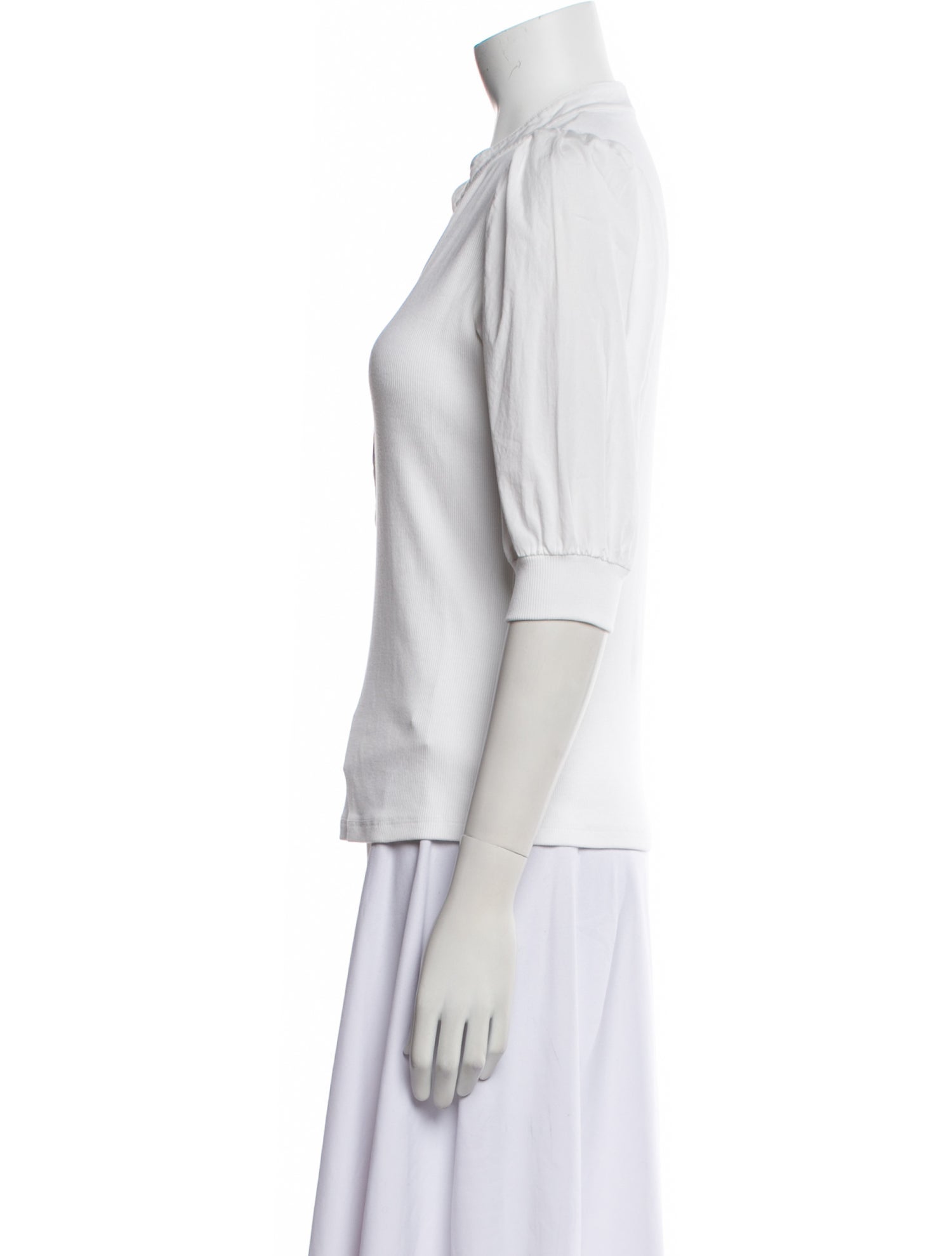 Veronica Beard V-Neck Three-Quarter Sleeve Polo