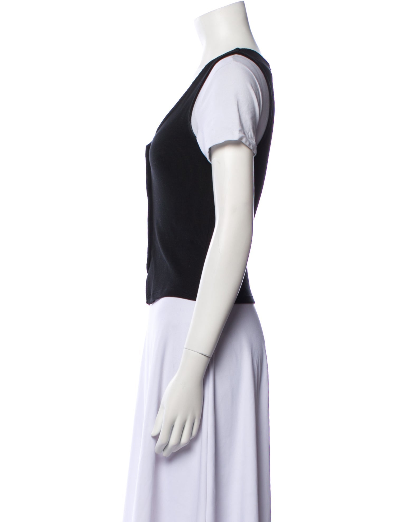 Veronica Beard V-Neck Short Sleeve Crop Top