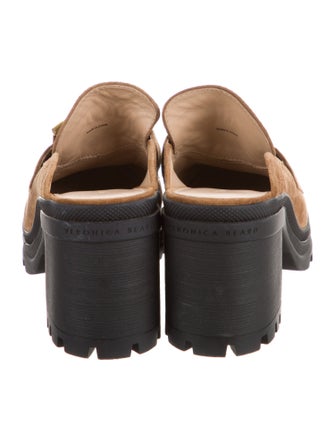 Veronica Beard Suede Chain-Link Accents Mules